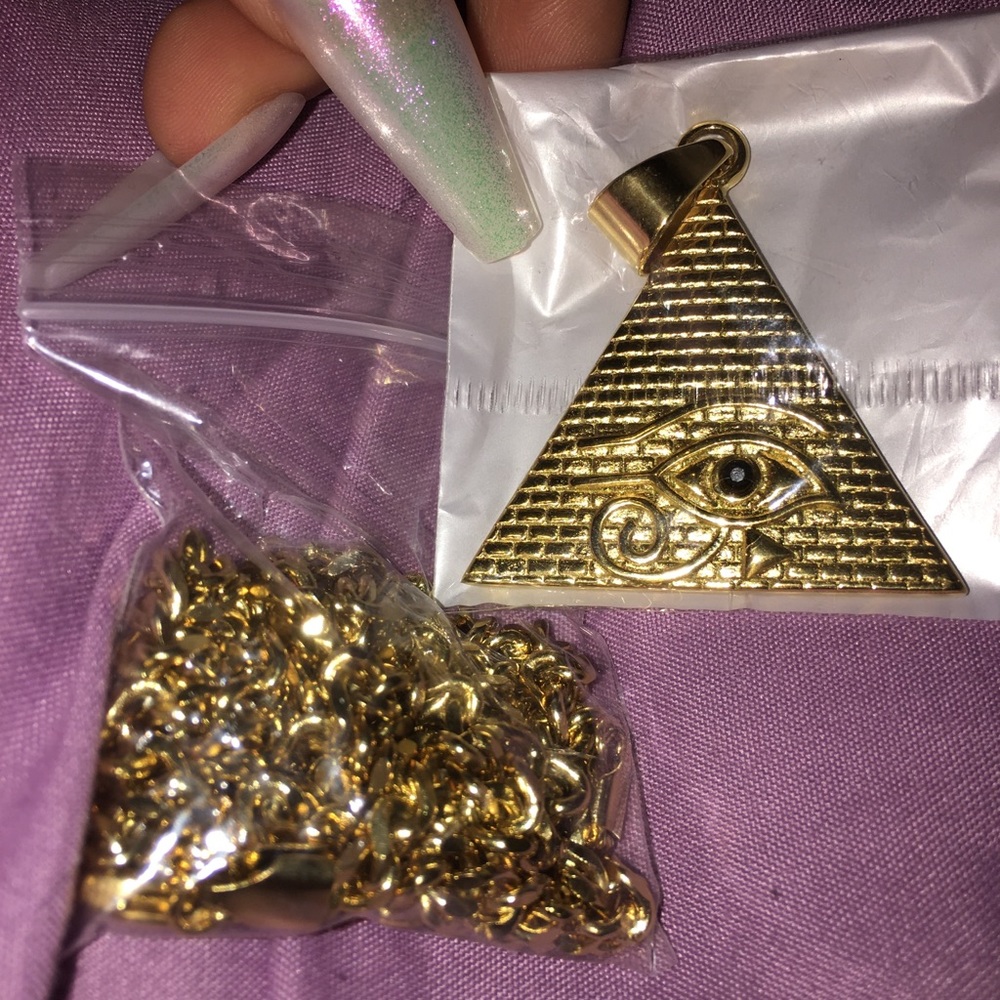 Gold Pyramid w/ chain
